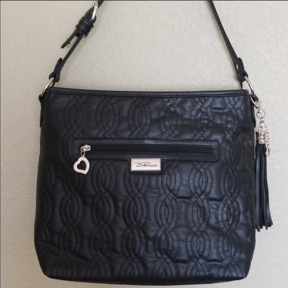 Bella Rosa black faux leather bag